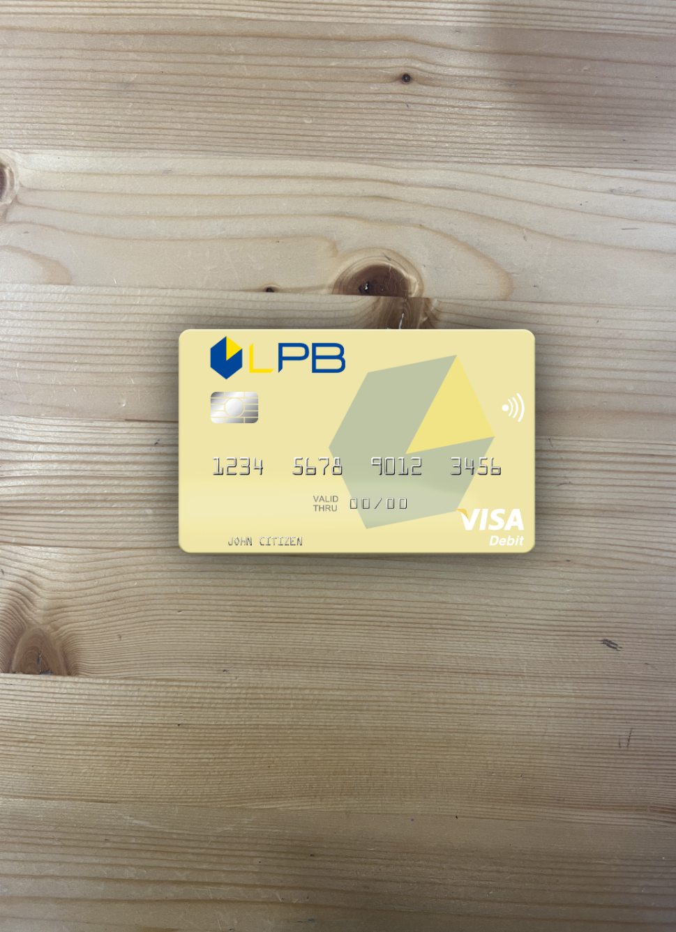 Download Latvia LPB Bank visa debit card photolook front Photoshop template